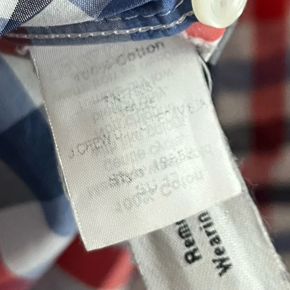 J. Crew • Men's Red and Blue Plaid Shirt Light Weight